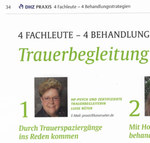 Artikel Trauerspaziergänge - Deutsche Heilpraktikerzeitung 2021